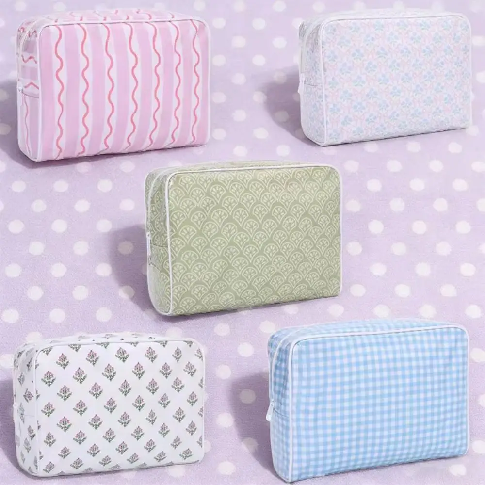Polyester PVC Cosmetic Bag Double-layer Color-printed Cosmetic Storage Bag Portable Waterproof Toiletry Bag Outdoor Travel