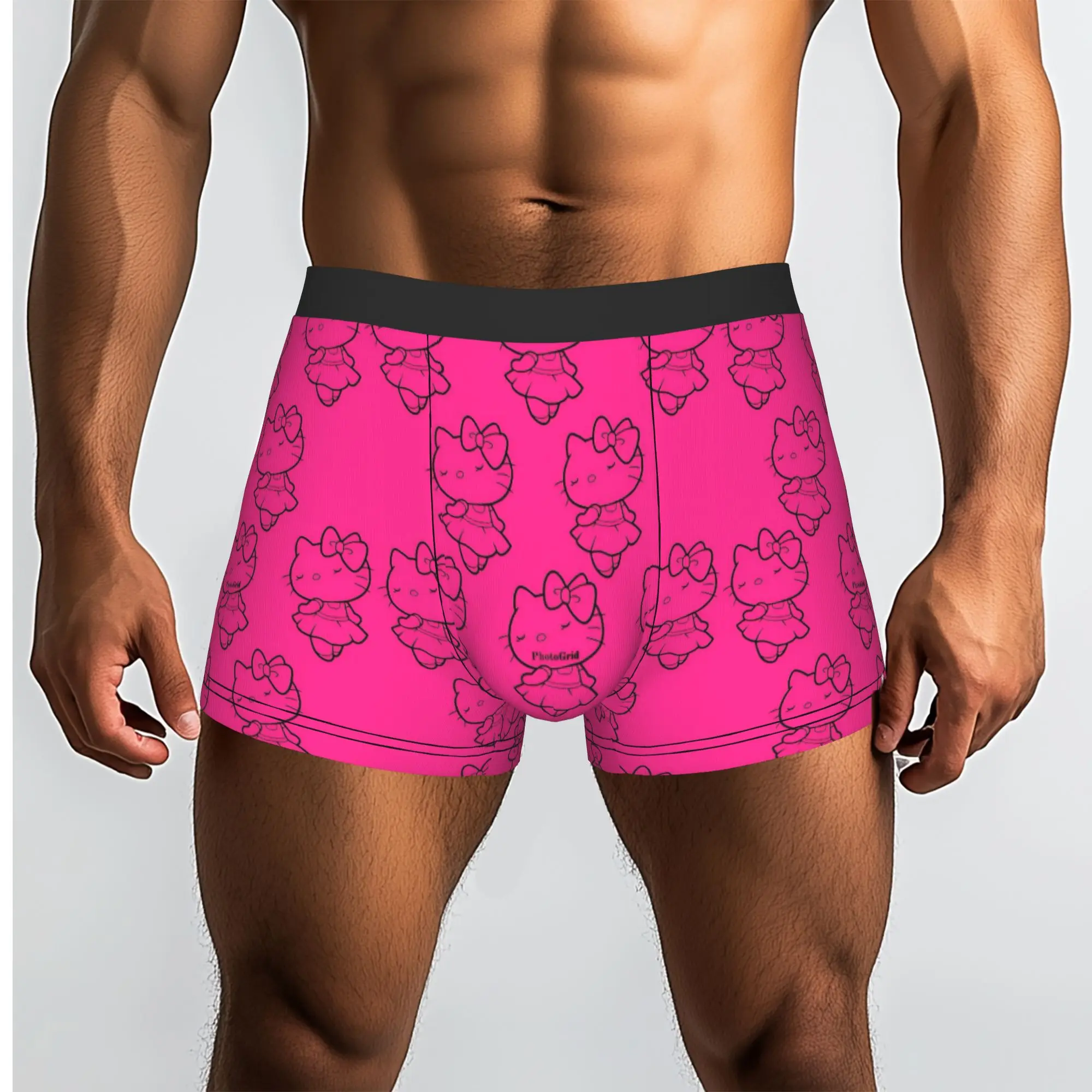Custom Cat-Cartoon Boxers Shorts Men Anime Cartoon Briefs Underwear Fashion Underpants