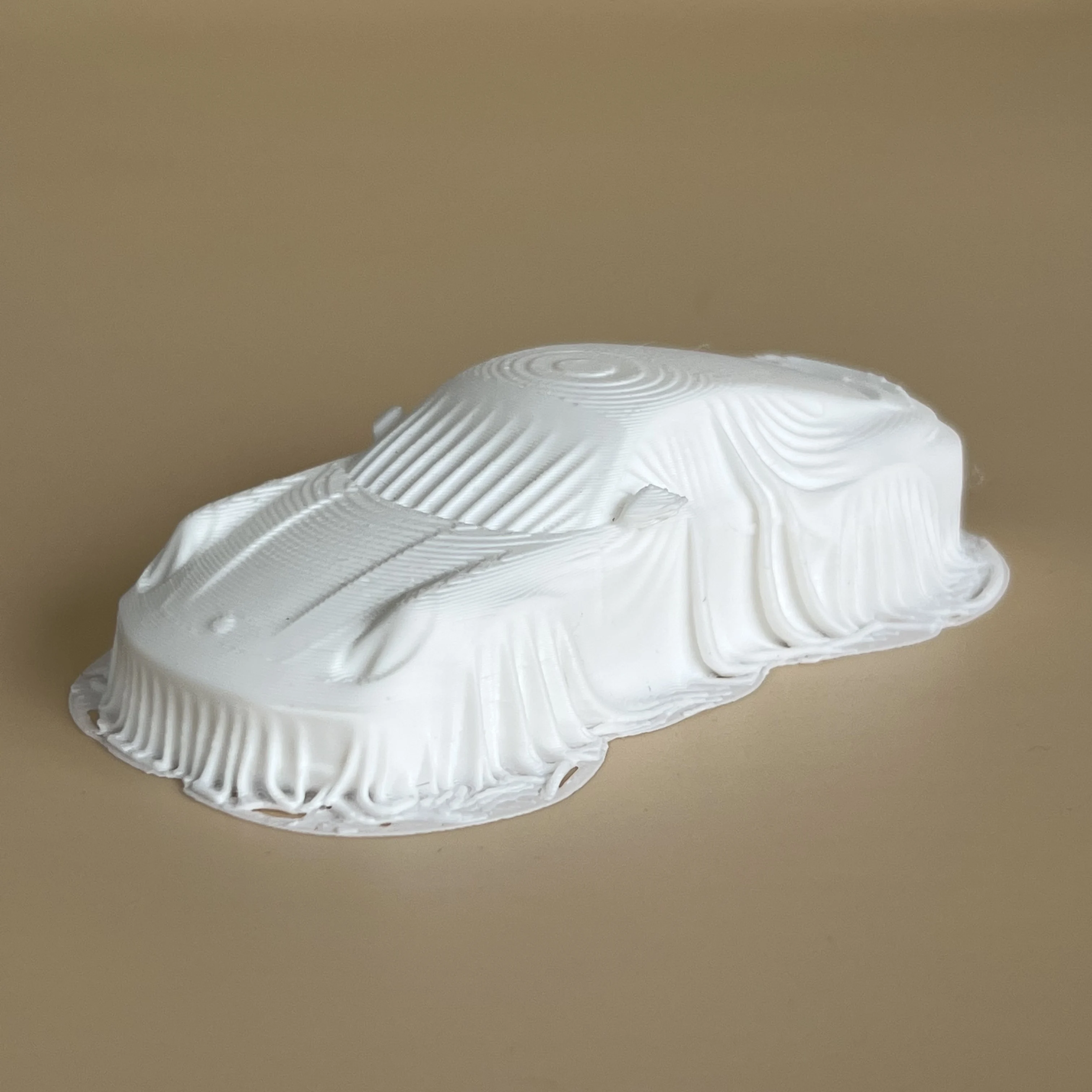 Covered Sports Car Sculpture White Fabric Drape Effect Car Model Modern Art Home Decor Desk Ornament, Collectible Gift