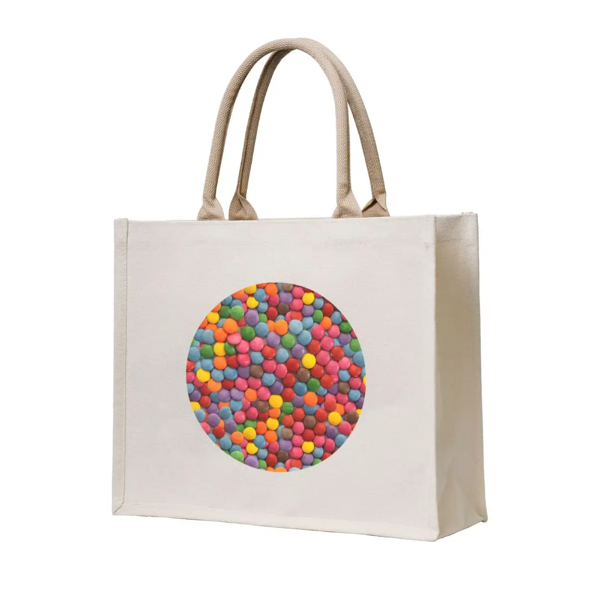 

Sugar-Coated Milk Chocolate Real Candy Photo Pattern Tote Bag custom canvas bag foldable reusable bag female