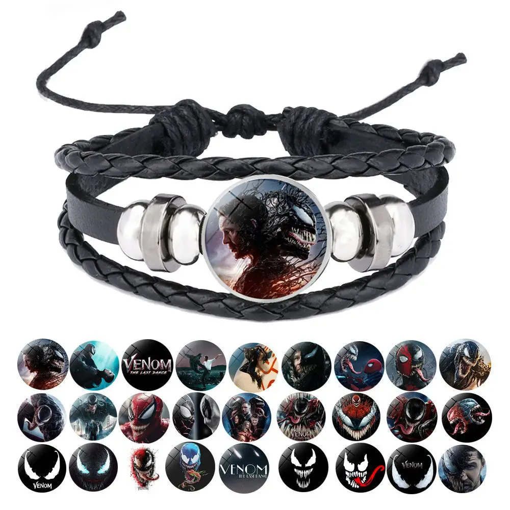 Disney-Marvel Venom Pulseiras para Crianças, Periféricos de Filme, Super-herói Charme, Acessórios Decorativos, Joias, 3