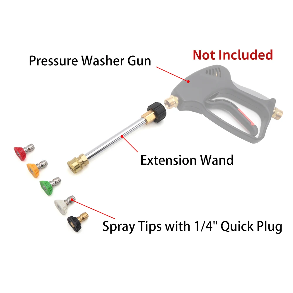 Pressure Washer Spray Lance Car Washer Extension Lance Nozzle with 1/4