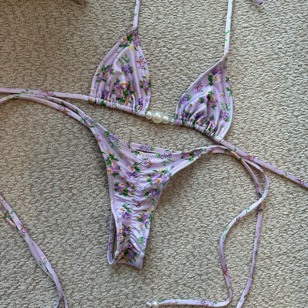 مايكرو البيكينيات 2025 مثير النساء ملابس السباحة الإناث الأزهار مجموعة البكيني Biquini ثوب السباحة البرازيلي لباس سباحة بحر #2