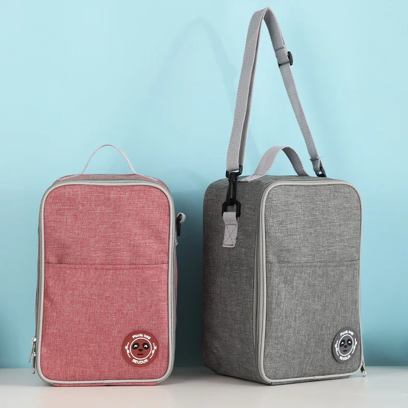 Draagbare Picknick Geïsoleerde Tas Grote Capaciteit Vierkante Lunchbox Thermische Zak Koeler Ice Pack Werk Voedsel Drager Voor Vrouwen Kinderen