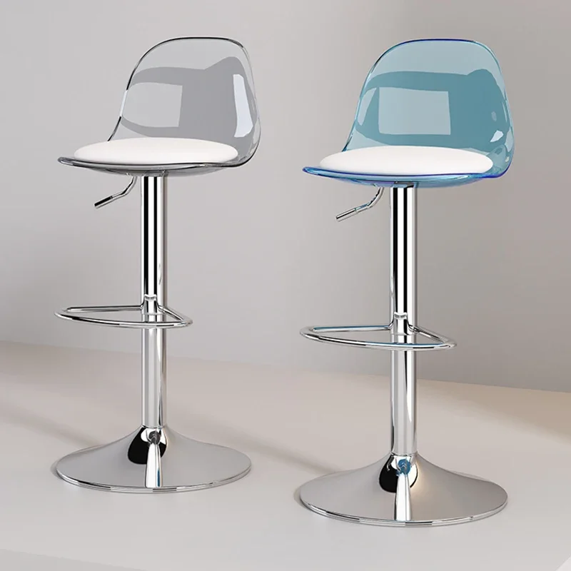 Library Industrial Taburetes Altos Cocina Counter Furniture Metal Pink Bar Stool Acrylic Lifting Waiting Transparent Bar Stool