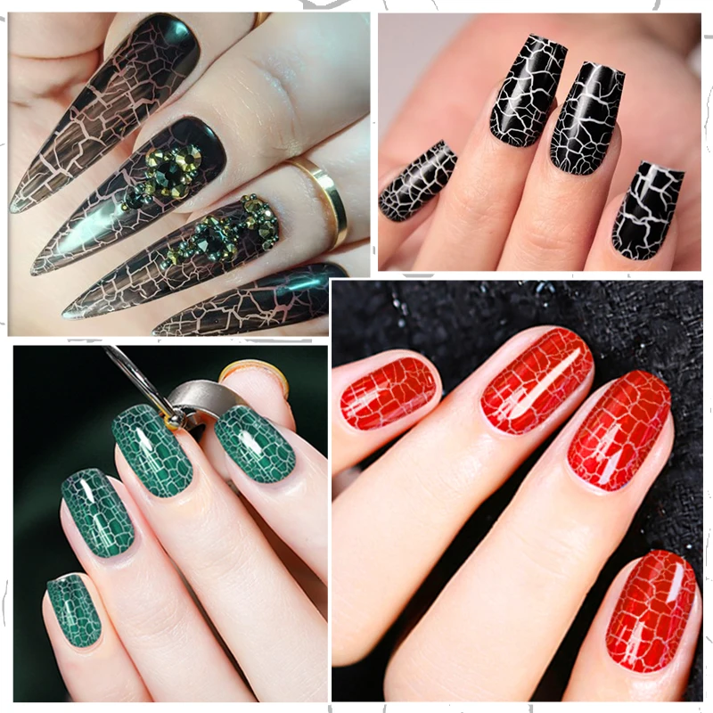 Mtssii 7 мл Crackle Гель-лак для ногтей Cracking Nail Lacquer Быстросохнущий лак для дизайна ногтей Гибридный полуперманентный Soak Off Base Top Coat