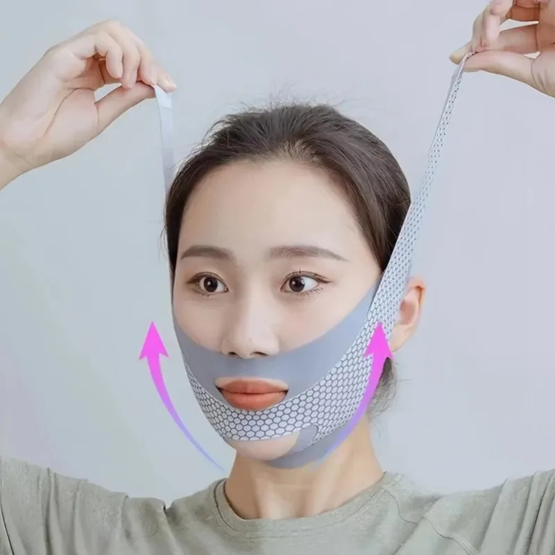 Banda Adelgazante Facial en Forma de V, Herramienta de Masaje para Levantar la Piel del Rostro, Reducción de Papada y Terapia de Relajación para Adelgazar el Rostro