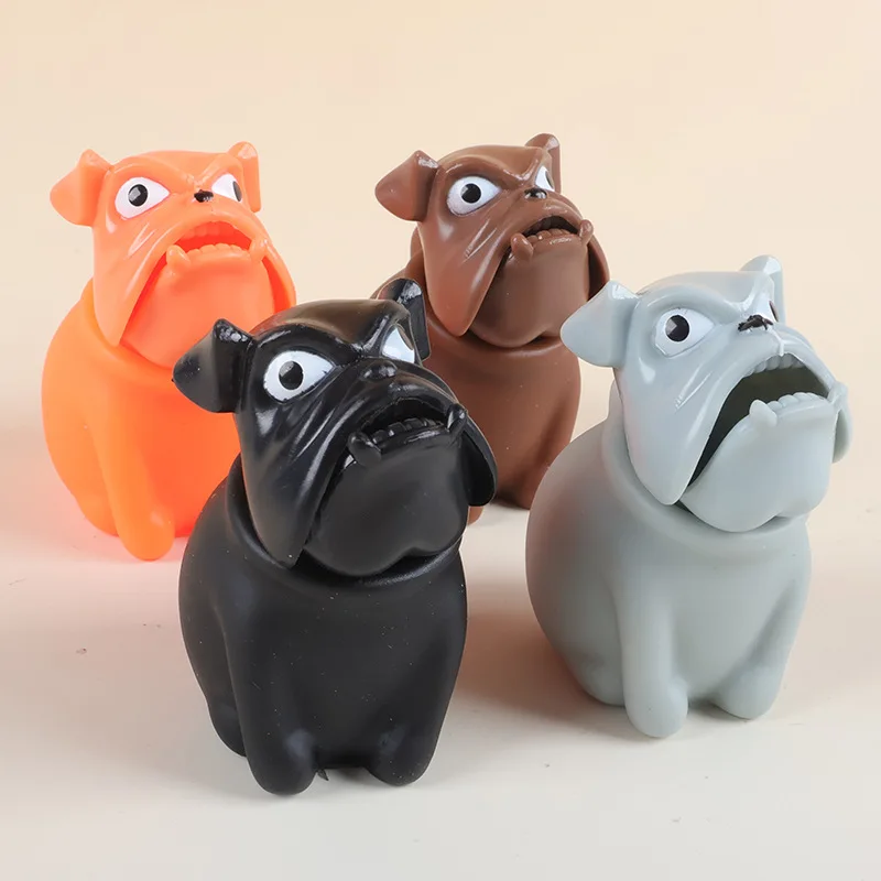 Cartoon Cute Bulldog Pinch Squeeze Will Stick Out Head Toys Creative Angry Puppy Children Stress Relief Vent Toys Holiday Gifts