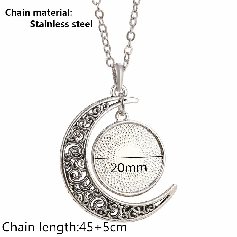 JUYA Schmuck DIY 5PCS Größe 45 + 5cm Metall Kette Länge Alten Mond Halskette Anhänger Cabochon Für frauen Schmuck Machen Zubehör – Detail 1