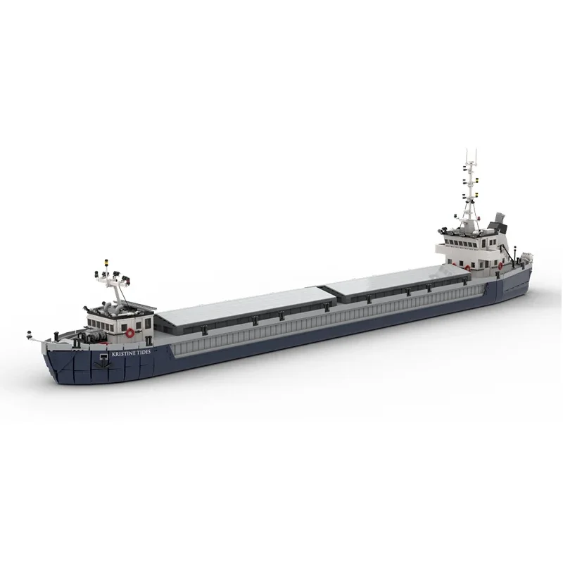 Transport Boat Model MOC Building Bricks Modular Dry Bulk Barge Modular Technology Gifts Holiday Assemble Children Toys Suit