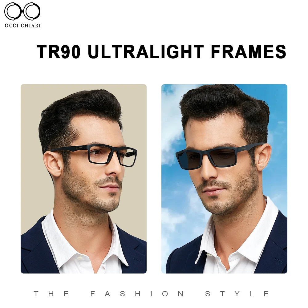 Men\'s Prescription Eyelasses Frame Optical Anti Blue Light Glasses TR90 Photochromic Sunglasses For Men Fashion Sun Shade Frame