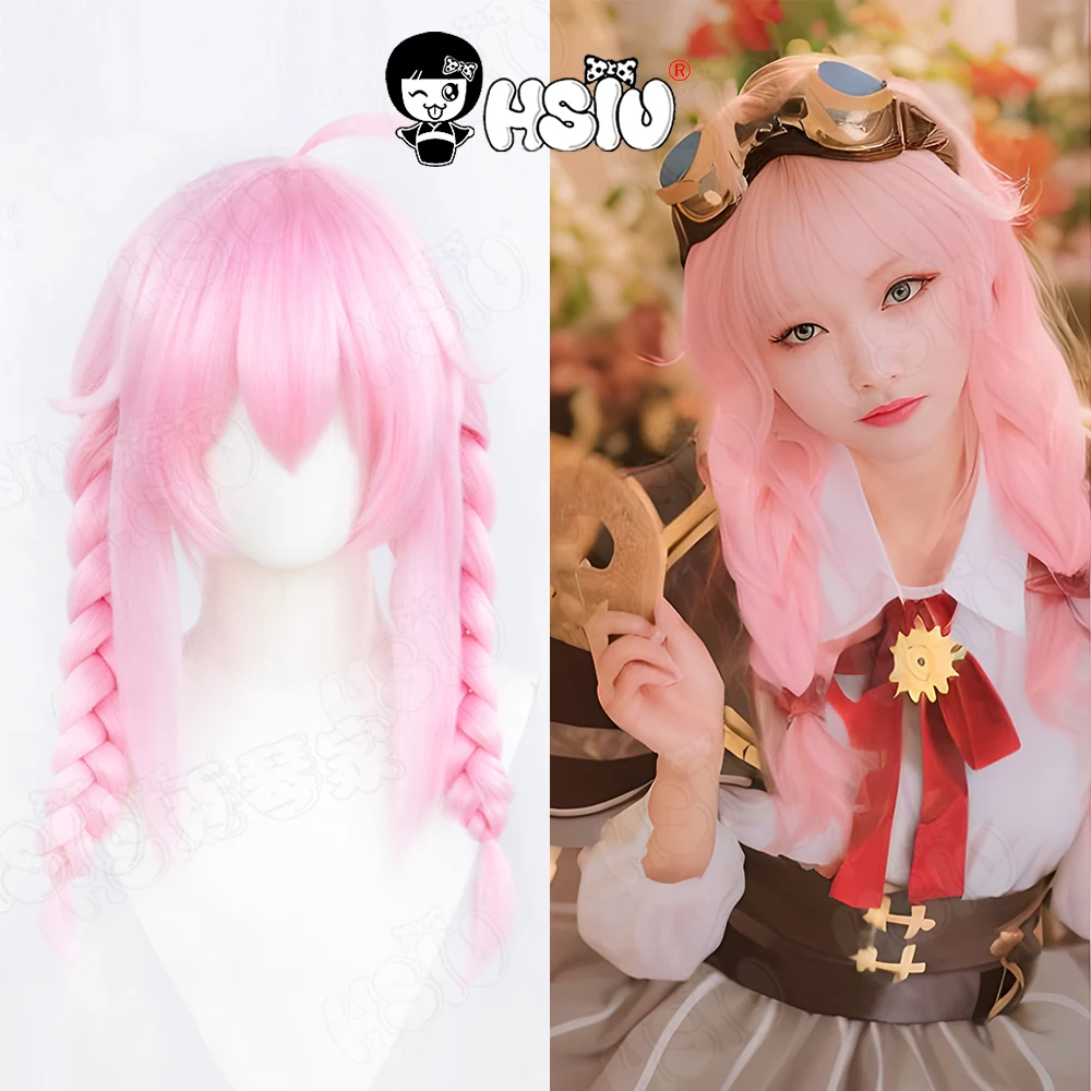 

Ace Taffy Cosplay Wig HSIU 50cm Pink double ponytail short hair Synthetic Wig Virtual YouTuber Ace Taffy cosplay Wig