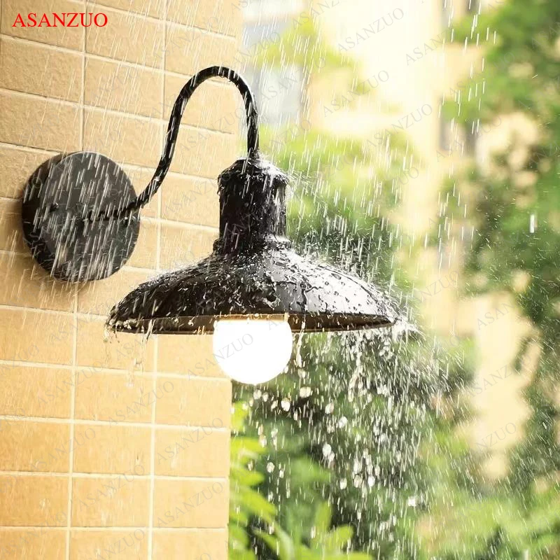 Imagem -03 - American Retro Outdoor Waterproof Wall Lâmpadas Industrial Wall Light Balcony Garden Villa Courtyard Outdoor Terrace Sconce