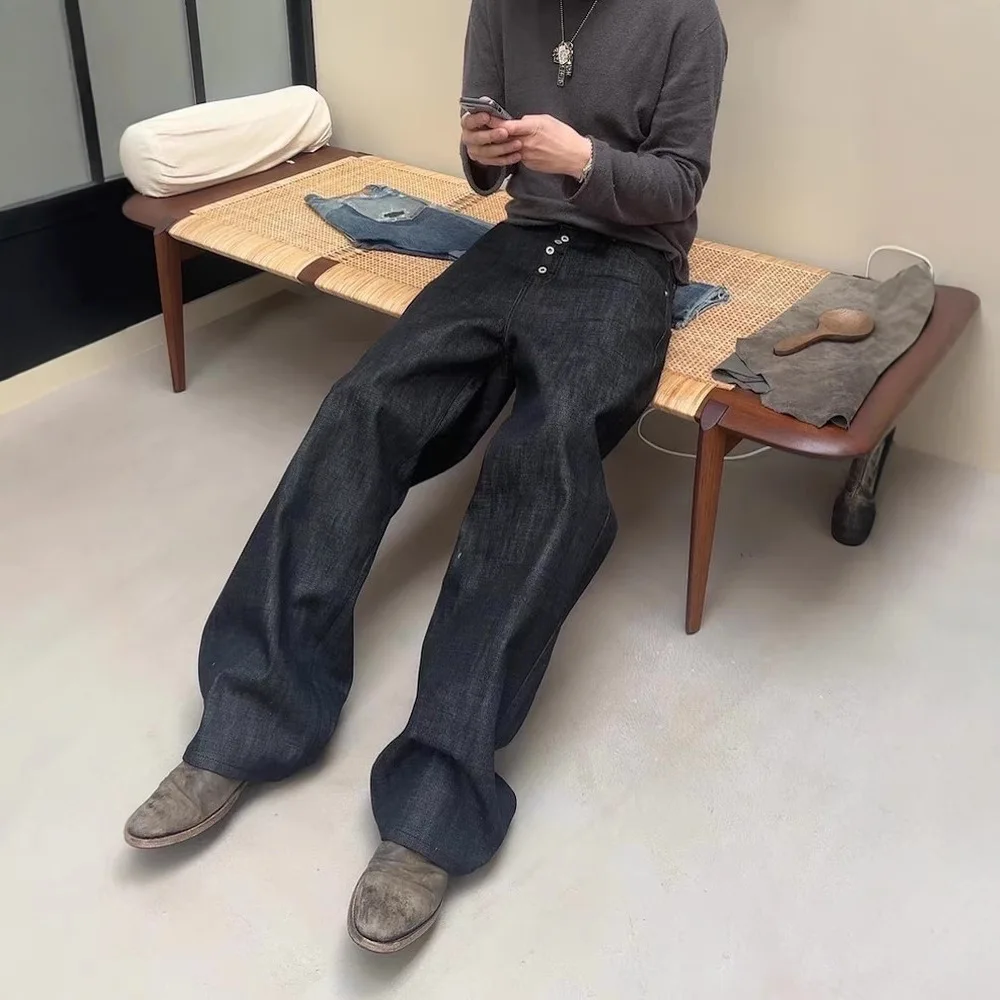 

No Faith Studios Bendy Blade 3D Baggy Japanese Limited Edition Red Edges Red Ears Original Cowhide Jeans