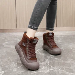 Women's Winter Sports Shoes Fashion Warm High Sneakers Woman Ankle Snow Boots Ladies Casual Sport Skateboard Safety Padded Shoes