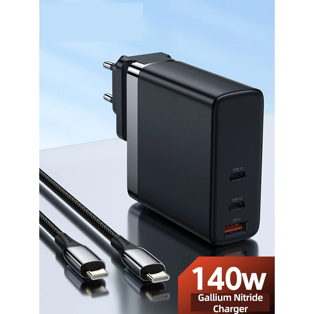 

PD3.1 140W GaN Charger QC4+ EU UK US KR Multiple Protection Small-volume AC100-240V Phone Laptop iPad 3Port Fast Charging