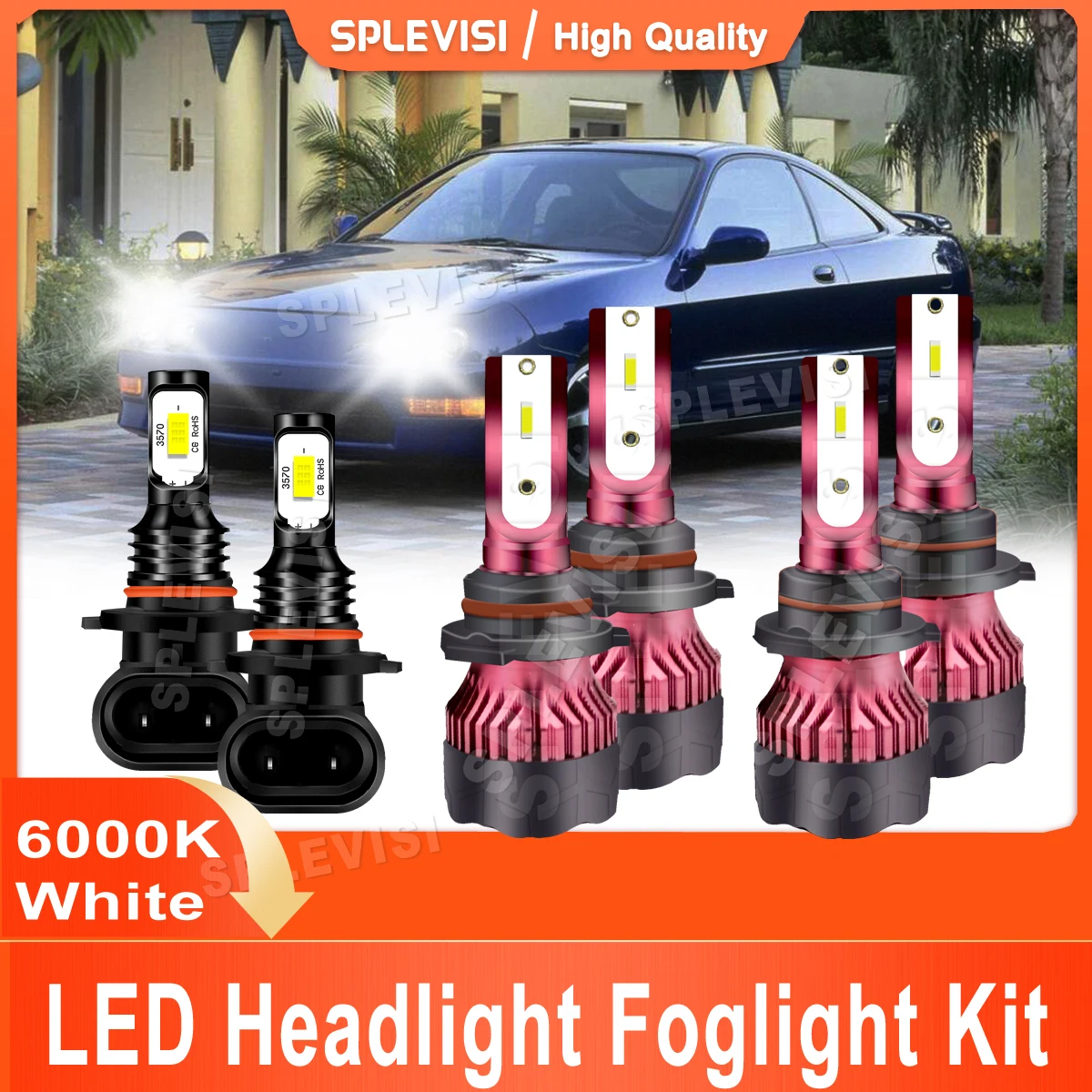 

Car Light Led Headlight High Beam 9005 Low Beam 9006 Foglight 9006 Fit For Acura Integra 1994 1995 1996 1997 Plug And Play