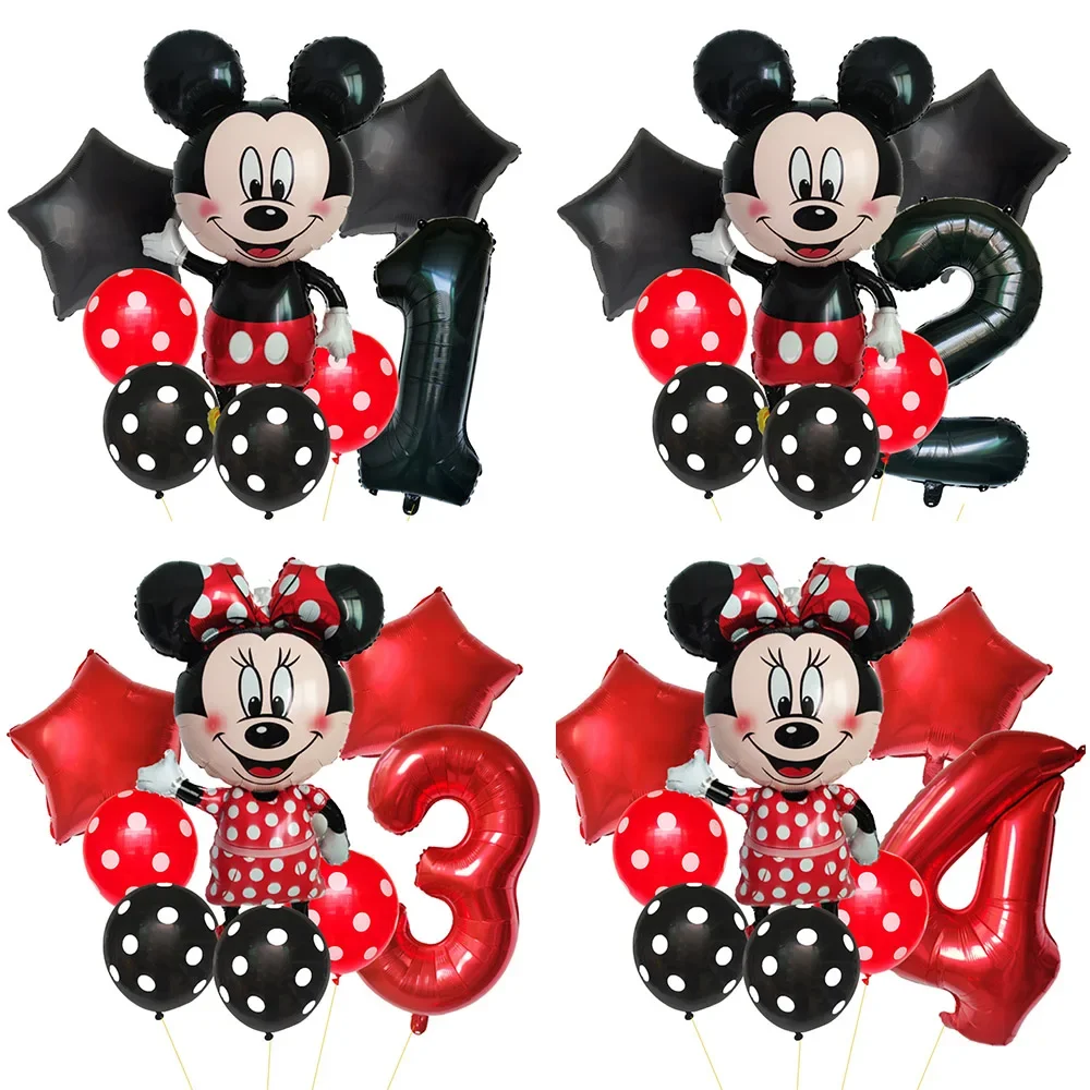 

8pcs Cartoon Mickey and Minnie Foil Balloon Mickey Mouse Helium Balloon Birthday Party Decoration Kids Baby Shower Globos Toy