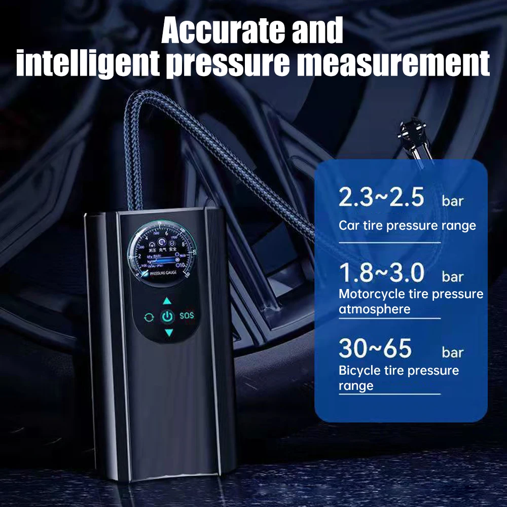 Electric Car Tire Inflator 12V 150PSI Air Pump Portable Wireless Tire Air Compressor for Vehicle Truck Motorcycle Bike Balls