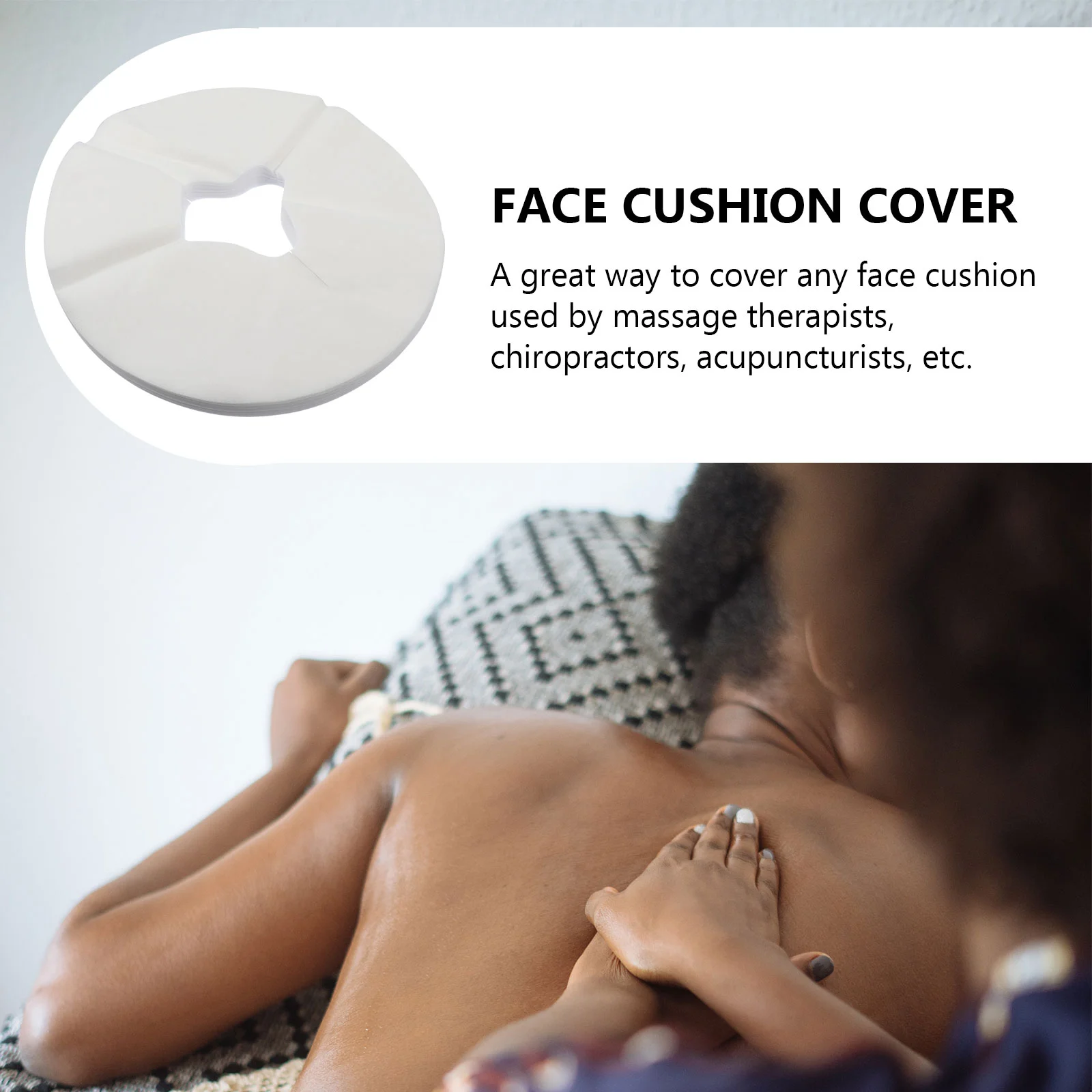 100 Pcs Body Pillow Cover Soft Cushion Covers Massage Headrest Pads Face Hole Towel Cradle Bed Mat Non-woven Fabric Comfortable