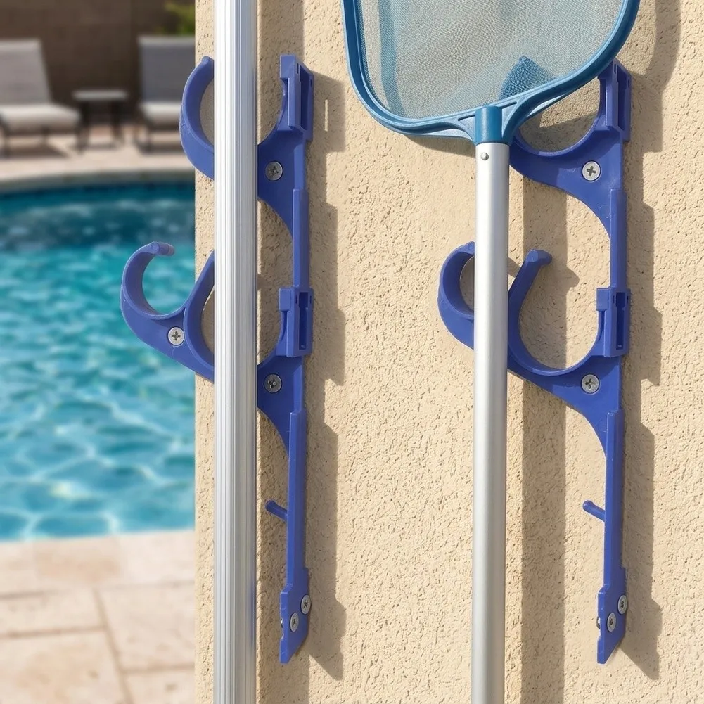 For Telescopic Poles Space-Saving Organizer Pool Area Management 4 Pieces Efficient Space Saving Design Utility Hook
