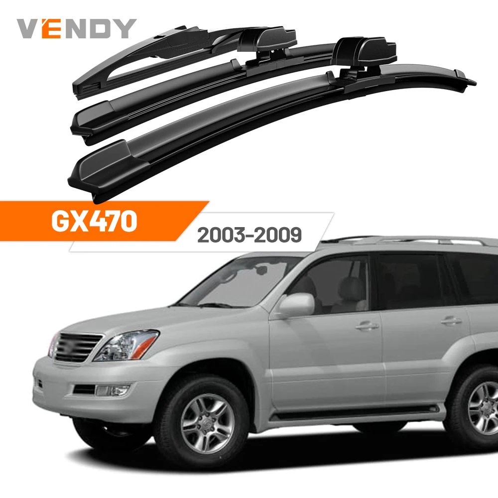 

For Lexus GX470 2003-2009 2004 2005 2006 2007 2008 Front & Rear Windshield Wiper Blades Windscreen Wipers Set Accessories