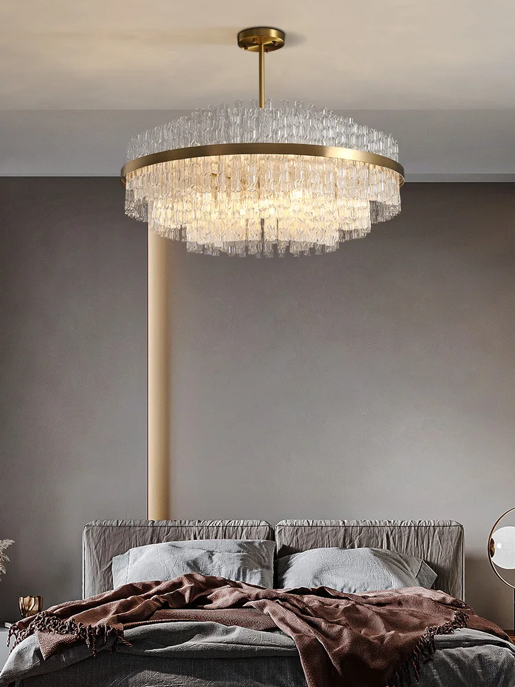 Post-modern light luxury crystal chandelier living room lamp 2021 new designer model room atmospheric and simple hotel lamp