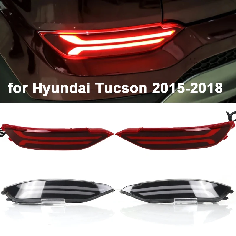 Led Rear Bumper Reflector Light For Hyundai Tucson 2015-2018 Driving Brake Turn Signal Lamp Replacement Part New