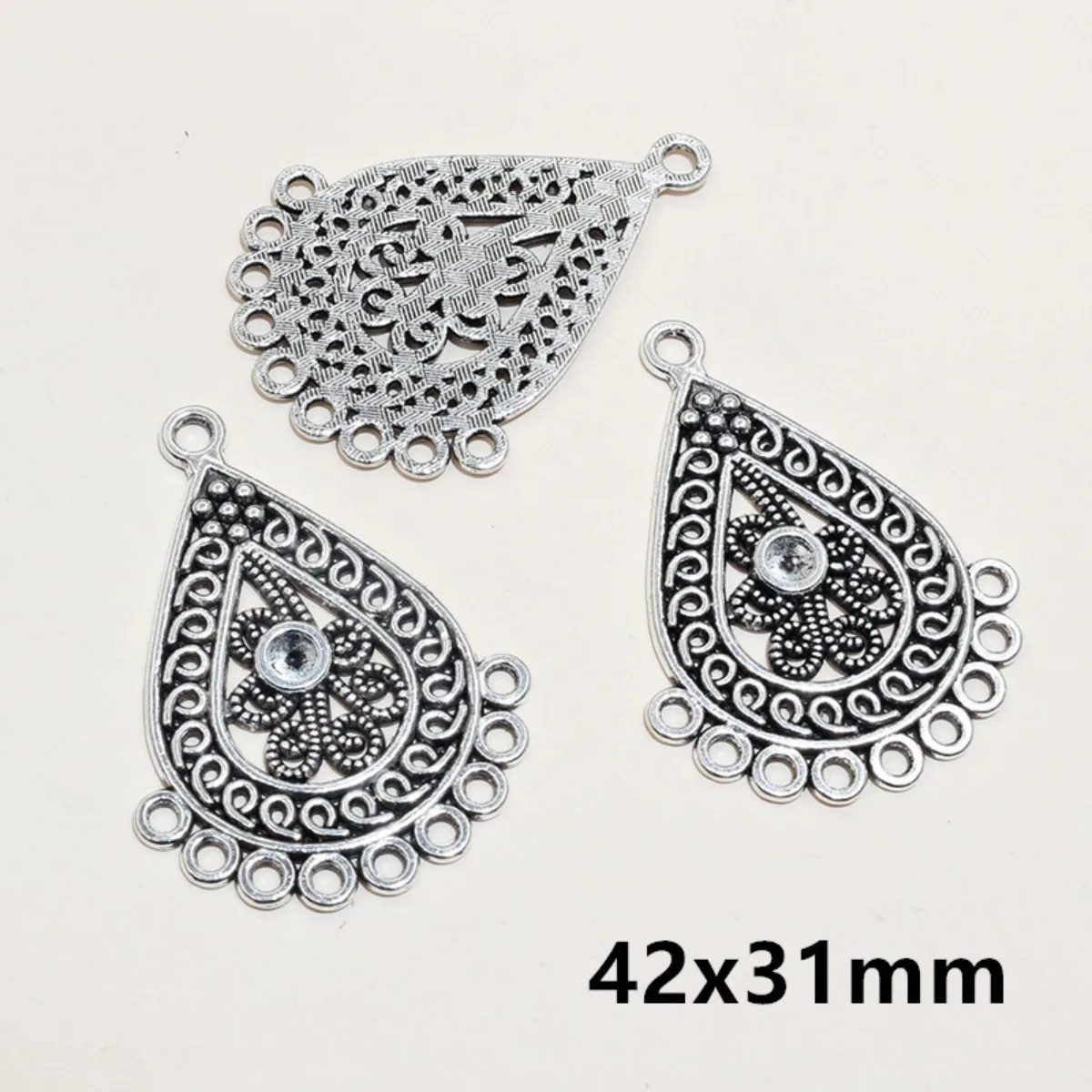 10 قطعة موصلات فضية تصميم متعدد الفتحات نتائج مجوهرات ذاتية الصنع لصنع سوار القلادة