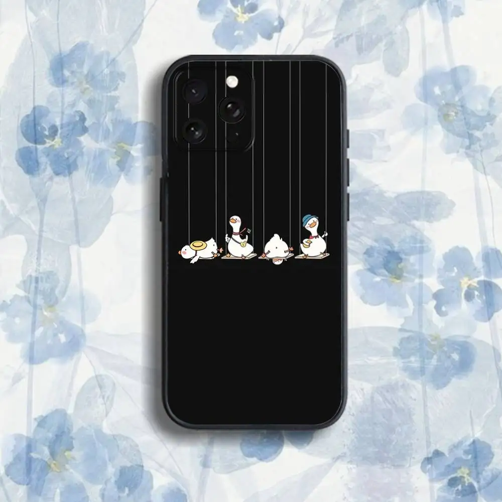 funny D-DucK G-Goose meme Phone Case For iPhone 17,16,15,14,13,12,Pro,Max,Plus,E,SE4,Air,Mini Black Soft Box