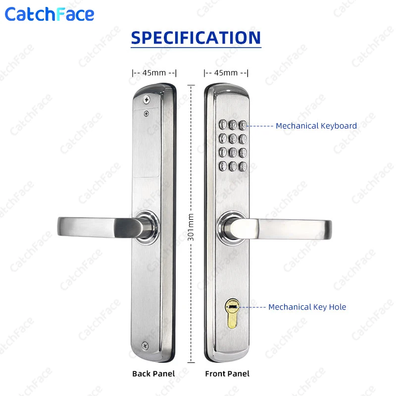 Outdoor Combination Door Lock Code And Key 100% Waterproof Fireproof Stainless Mechanical Handle  Lock