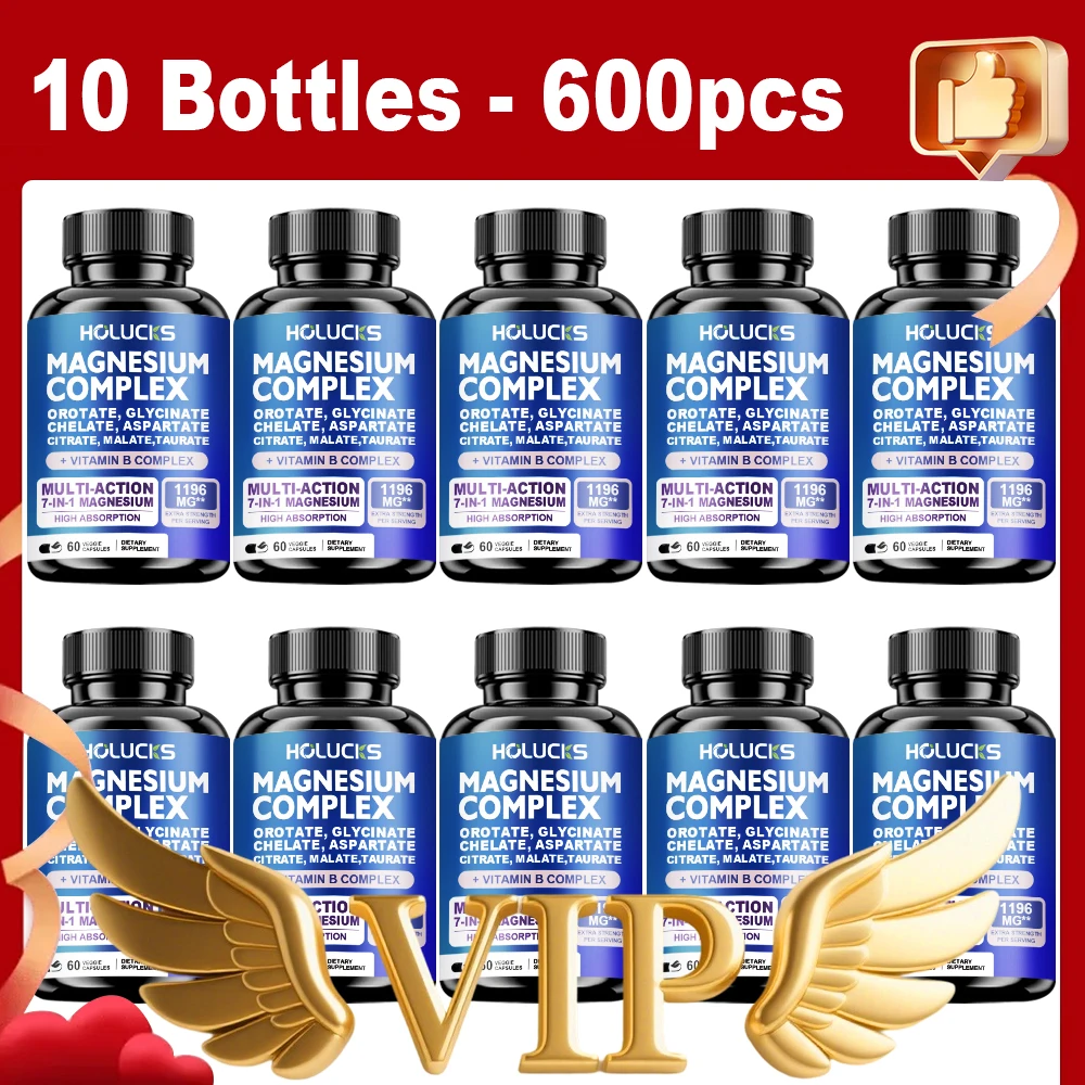 

[10 Bottles] Magnesium Complex Supplements, Support Bone & Muscle Relaxation, Deep Sleep, Brain Health, Stress & Anxiety Relief