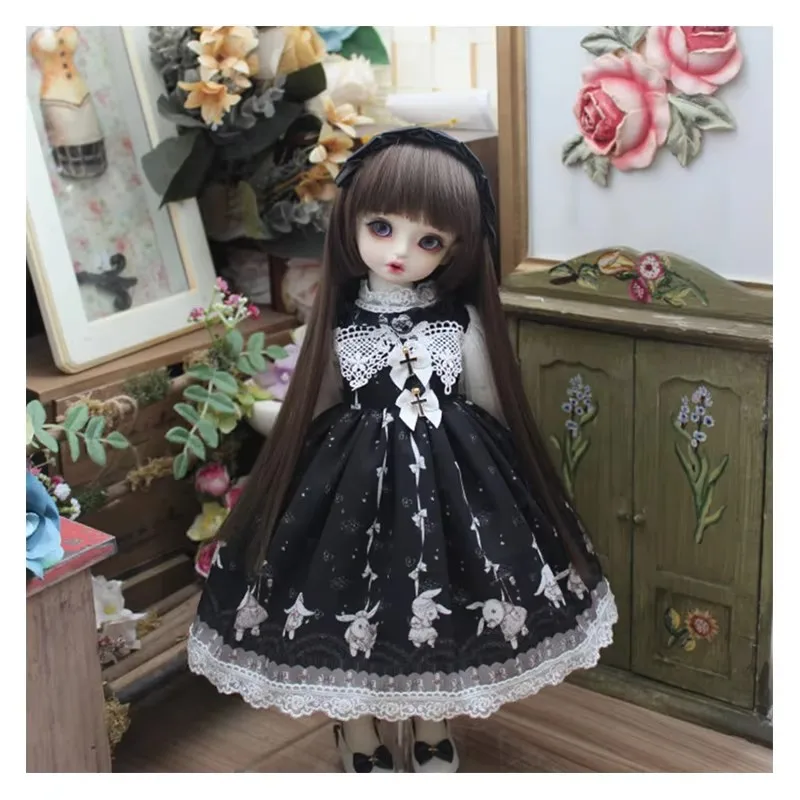 

Black BJD Dress for 1/4 Doll with Hair Band - Clothes Accessories for 1/4 1/6 BJD SD DD Blyth Dolls