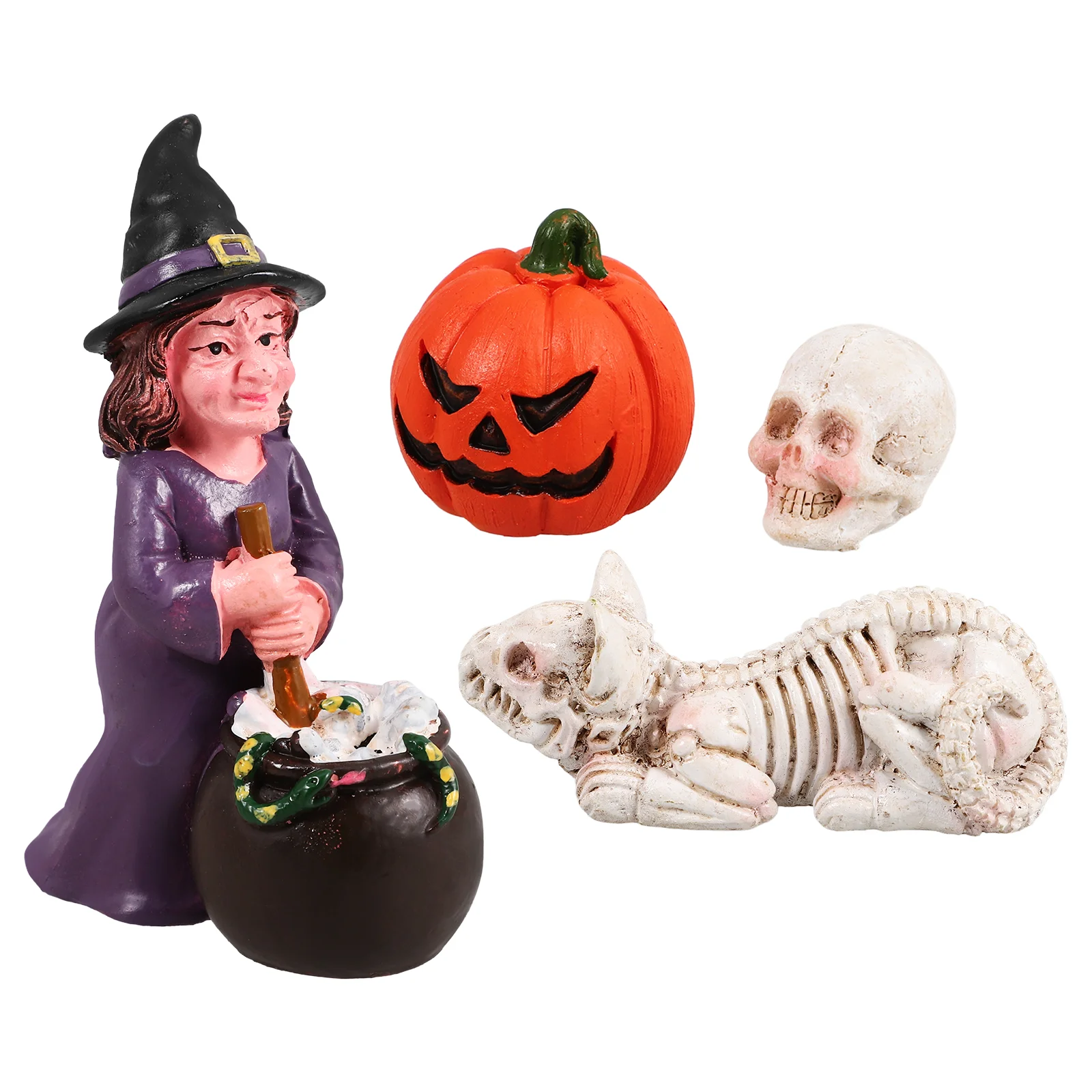 Halloween Microscape Indoor Decoration Garden Skull Miniature Pumpkin Ornament Props Gift Day Resin Scene Layout Ornaments Home