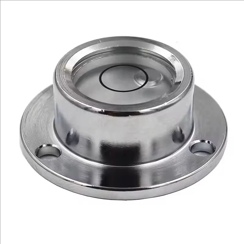 Flange Spirit Level Bubble Bullseye Leveler with Base Horizontal Measuring Instrument Tool Diameter 32mm