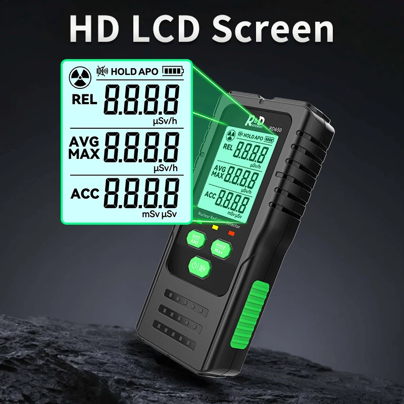 RD650 Geiger Counter Nuclear Radiation Detector X-ray γ-ray β-ray Radioactivity Tester Marble Detector Personal Dosimeter