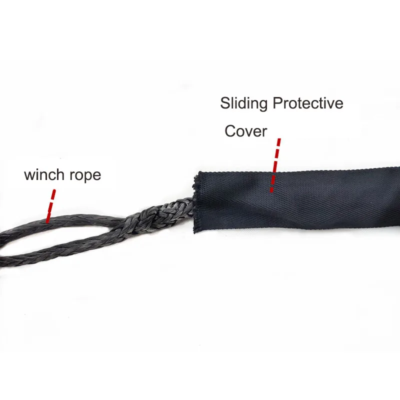

Защитная веревка для лебедки, универсальная защита для лебедки, черная для кабельной линии шириной 3 см/1,18 дюйма, ширина 3 см/5 см, ремешок, рукав, полиэстер