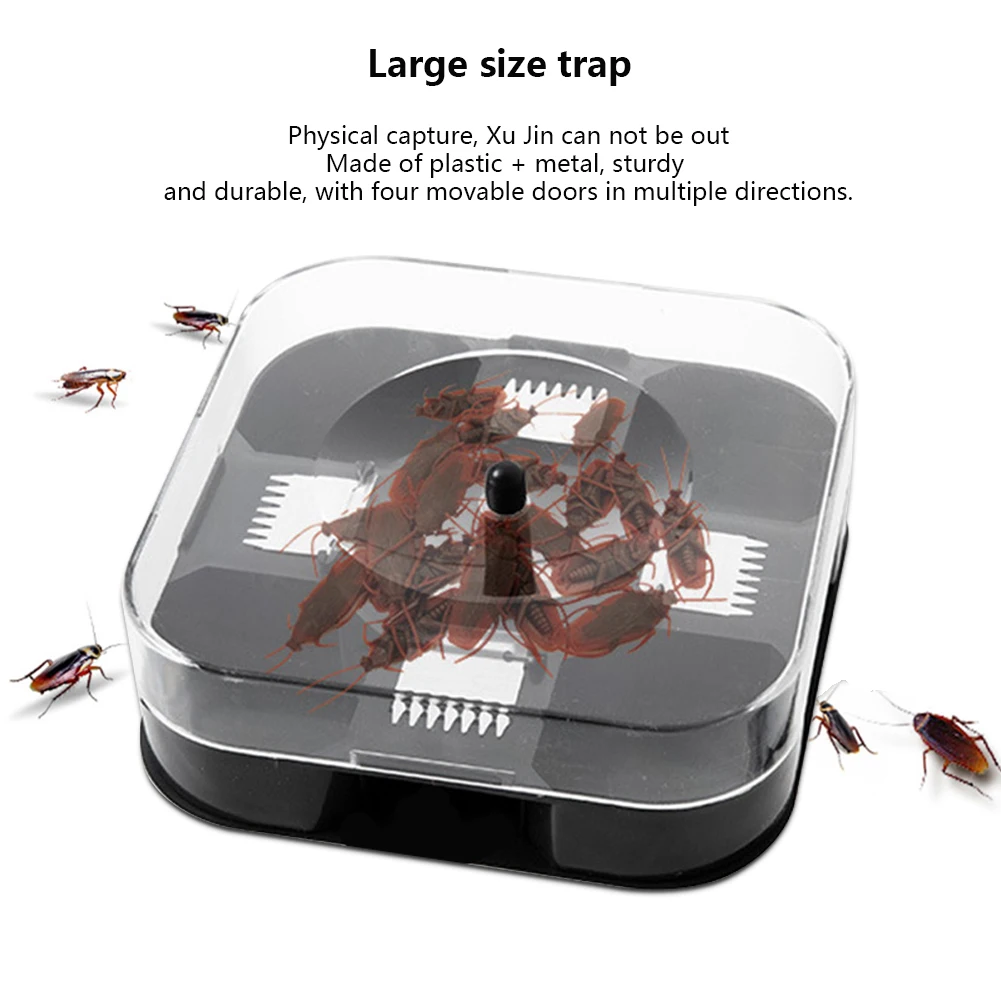 Cockroach Trap with Baits Plastic Reusable Non-Toxic Bug Roach Catcher Insect Pest Killer 1 Set with Baits Home Kitchen