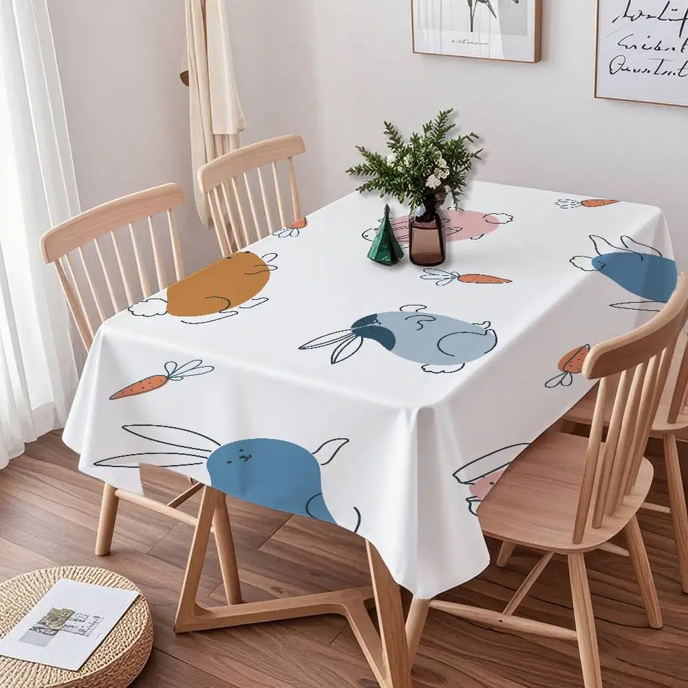 مفرش طاولة مستطيل صغير مطبوع عليه حيوانات كرتونية - مقاوم للغبار للمدخل والخزائن الجانبية والطاولات الصغيرة
