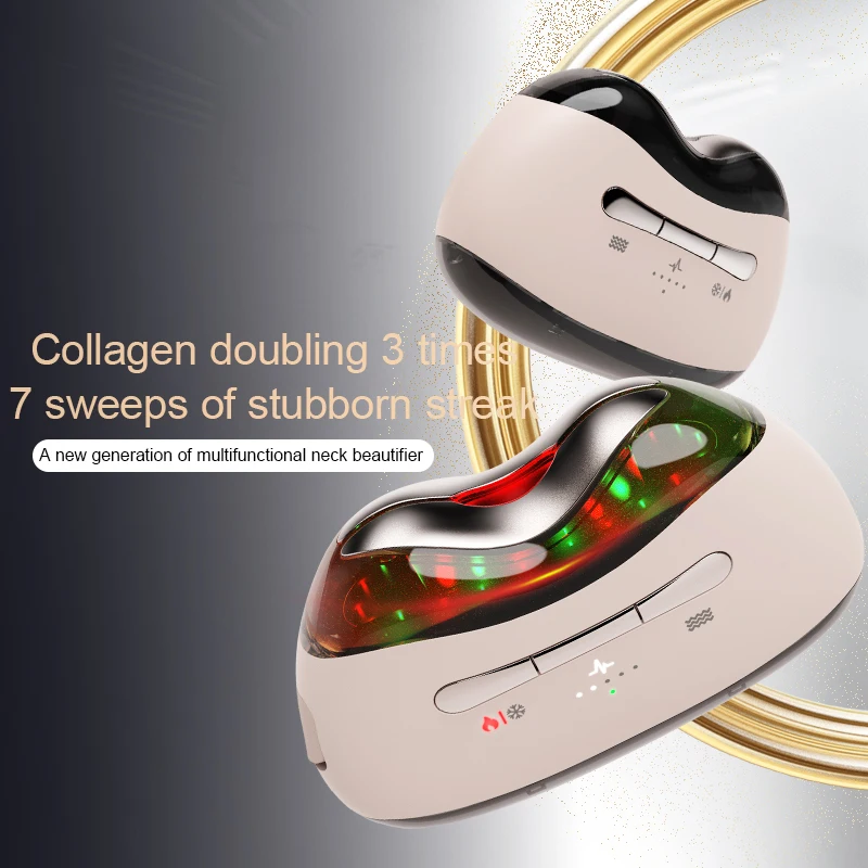 الاستخدام المنزلي جهاز تجميل الرقبة الوجه 3 ألوان Ems مكركرنت مصباح ليد العلاج الساخن والبارد الوجه الرقبة رفع مدلك #5