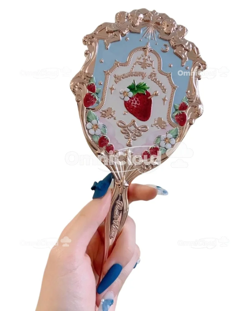 

Flower Knows Strawberry Rococo Lip Glaze Hand-held Mirror Makeup Tool