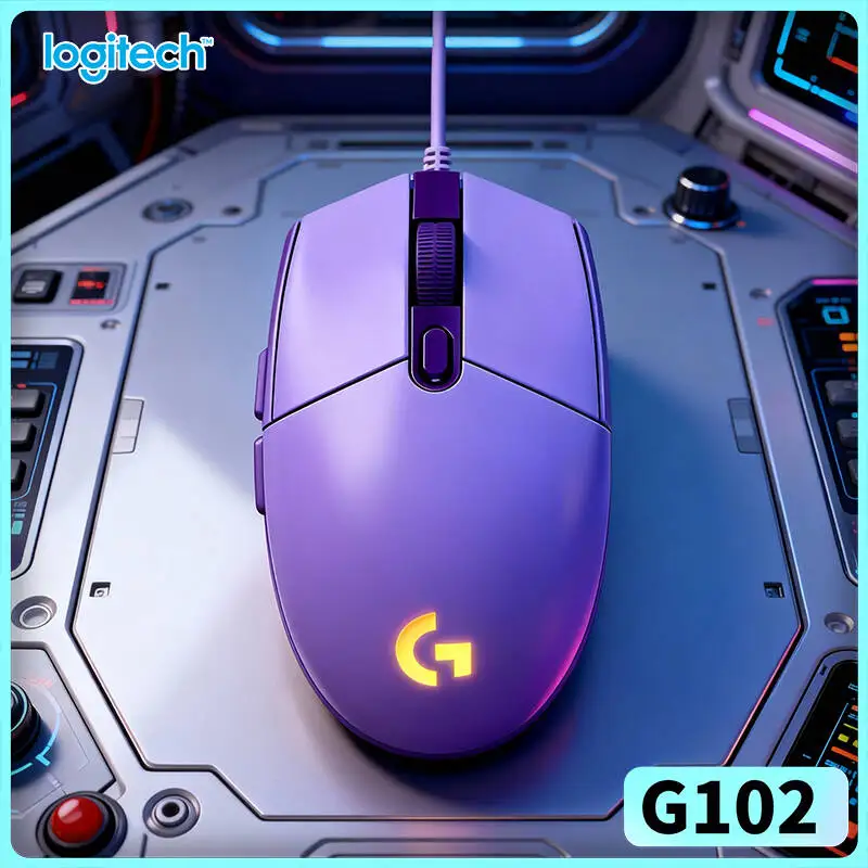 Logitech G102 Wired Mouse, 16.8M RGB Colors, 8000 DPI Adjustable, 6 Keys, Ergonomic Design for PC/Mac Gamers
