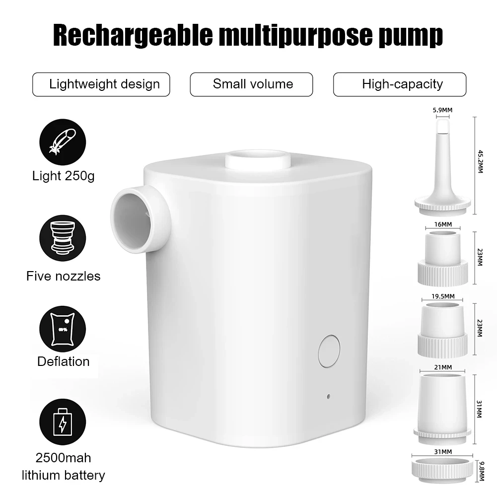 Max Pump 2 Pro Portable Mini Air Pump Camping Equipment Electric Inflator USB Charging Illumination For Outdoor