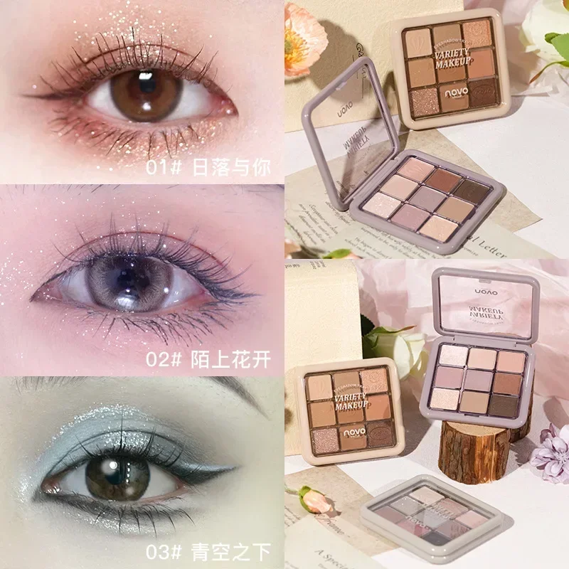 

9-Colors Pretty Eyeshadow Palette Matte Glitter Long-Lasting Waterproof Eye Makeup Palette Soft Makeup Sets Rare Beauty Makeup