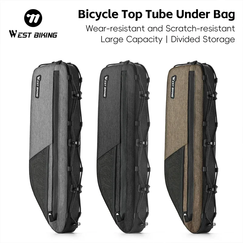 

Велосипедные сумки WEST BIKING, сумки для велосипедных инструментов, 1,6 л, большая вместимость, портативный MTB велосипед, верхняя трубка под сумками, для хранения на открытом воздухе