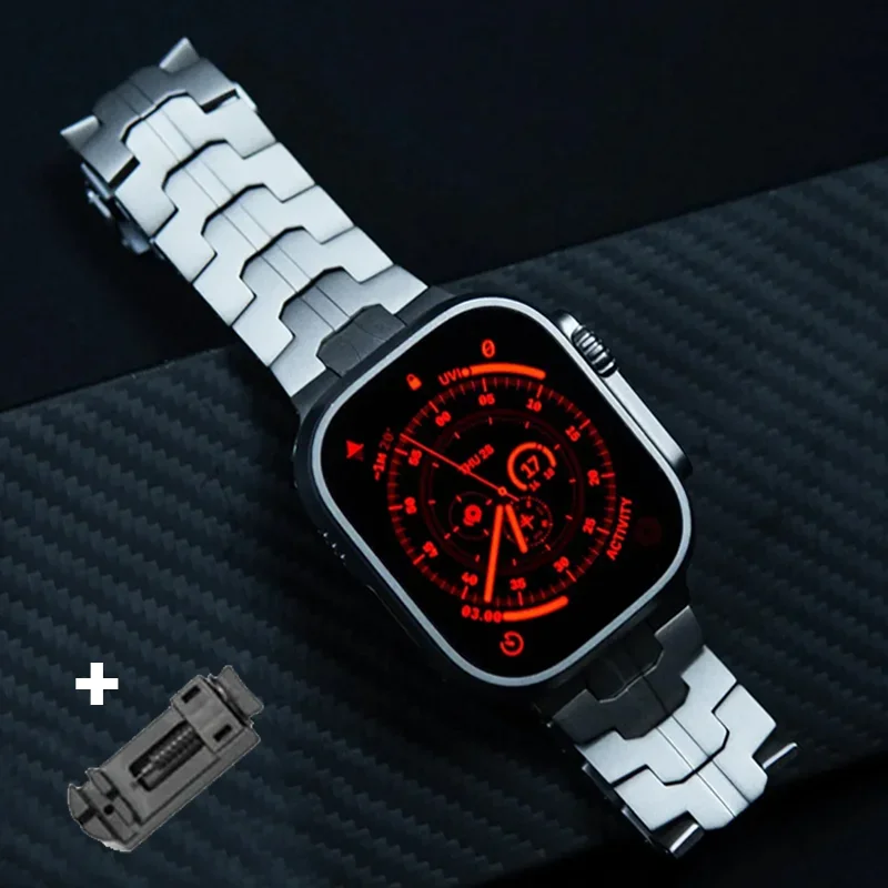 

Luxury Titanium Strap for Apple Watch Ultra 2 49mm Metal Band For IWatch Series 10 9 8 7 SE 6 5 4 46mm 45mm 44mm 41mm 38mm 42mm