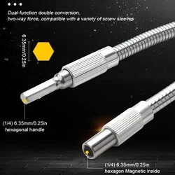 NEWONE 1/3pcs Multi Electric Drill Screwdriver Bit, Snake Flexible Hose Cardan Shaft, 1/4 Connection Soft Metal Extension Rod Li