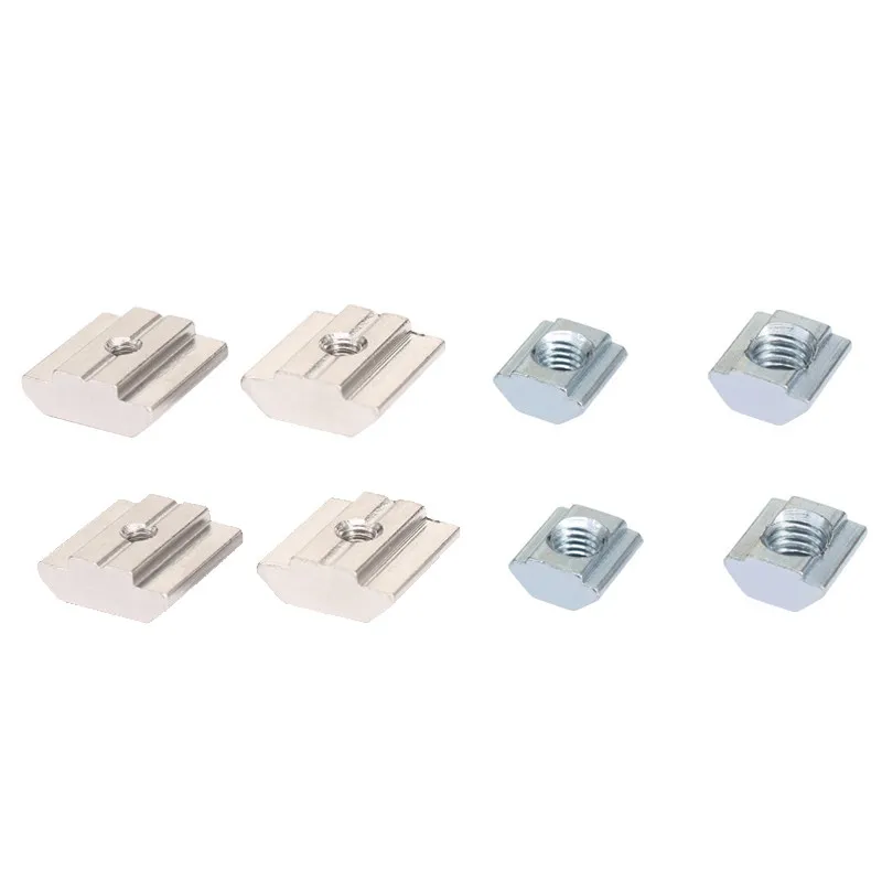 50pcs/lot T Sliding Nut Block Square nuts M3 M4 M5 M6 for 2020 Aluminum Profile Slot 6 Aluminum connector Accessor