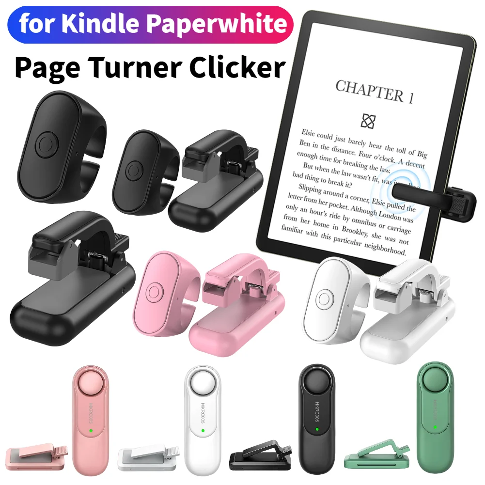 2-in-1 Page Turner Clicker Wireless E-book Page Turner Lightweight Record Triggers Remote for Kindle Paperwhite Scribe Accessori