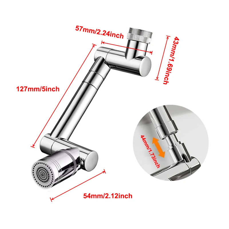 1440° Scalable Metal Faucet Aerator Splash-Proof Water Saving Extender for Kitchen Bathroom Tap Bubbler Filter Nozzle